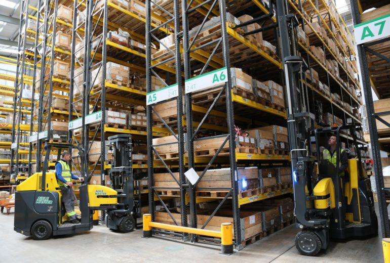Order Picker Machines in a Warehouse